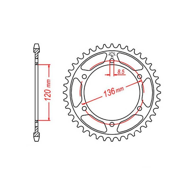 Corona Paso 530 Yamaha XJ 600 H varias medidas JT