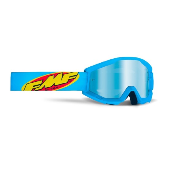 GAFAS MOTOCROSS FMF POWERCORE CORE CYAN - MIRROR BLUE