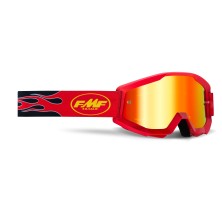 GAFAS MOTOCROSS FMF POWERCORE FLAME RED - MIRROR RED