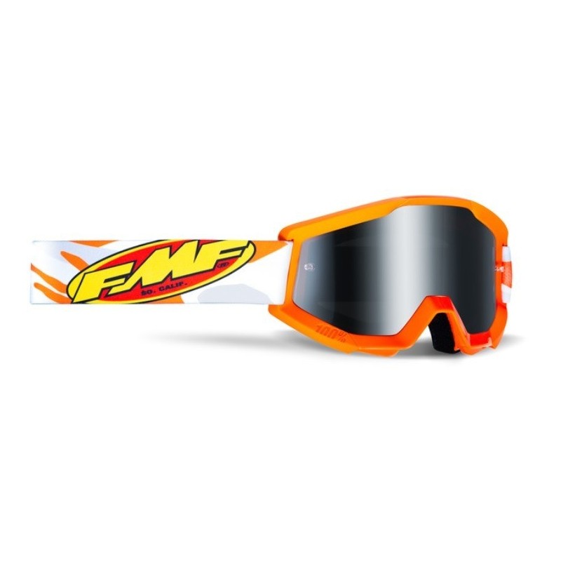 GAFAS MOTOCROSS FMF POWERCORE YOUTH JUNIOR ASSAULT GREY - MIRROR SILVER