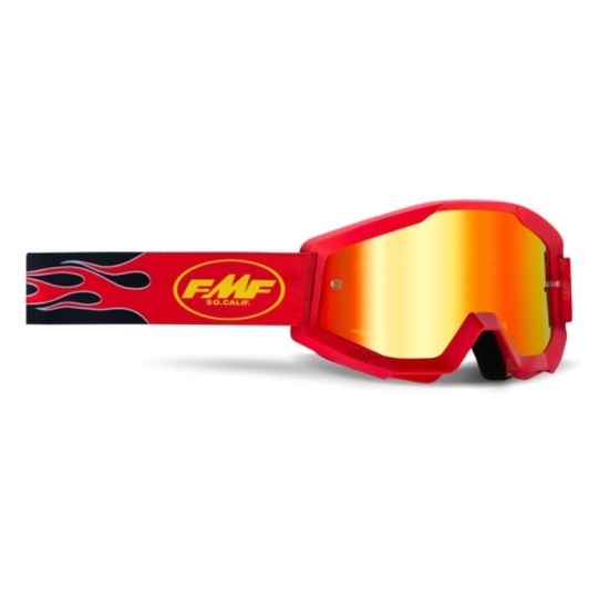 GAFAS MOTOCROSS FMF POWERCORE YOUTH JUNIOR FLAME RED - MIRROR RED