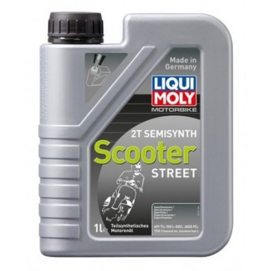 1L bottle of Liqui Moly 2T Semi-synthetic Scooter blend oil