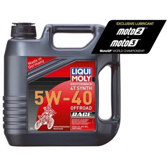 Garrafa 4L aceite Liqui Moly 100% sintético 5W-40 Synth 4T Offroad 3019