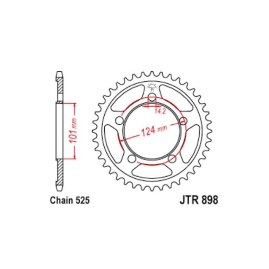 Corona 44 dientes paso 525 KTM varios modelos JT Sproket