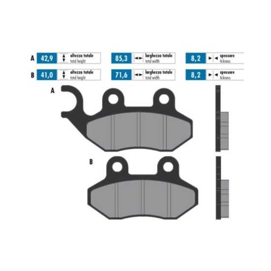 Pastillas de freno traseras Peugeot Tweet 125/150 Polini