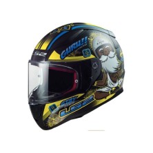 Casco integral LS2 FF353 Rapid Buddha negro / azul / amarillo