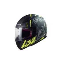 Casco integral LS2 FF353 Rapid Raven negro mate / gris / amarillo