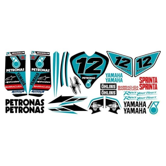 Kit pegatinas Jog R/RR Petronas Azul Numero a elegir