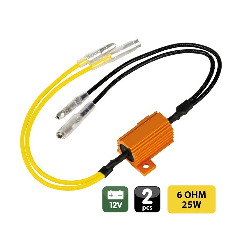 RESISTENCIAS PRECABLEADAS CON CONECTORES RÁPIDOS 2 UDS. 6OHM 25W