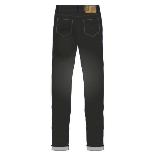 Reinforced Textile Pants with Aramid Rst Tapered-Fit Ce for Men - Black