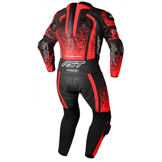 RST Pro Series Evo Airbag CE Leather Suit - Fluorescent Red / Black