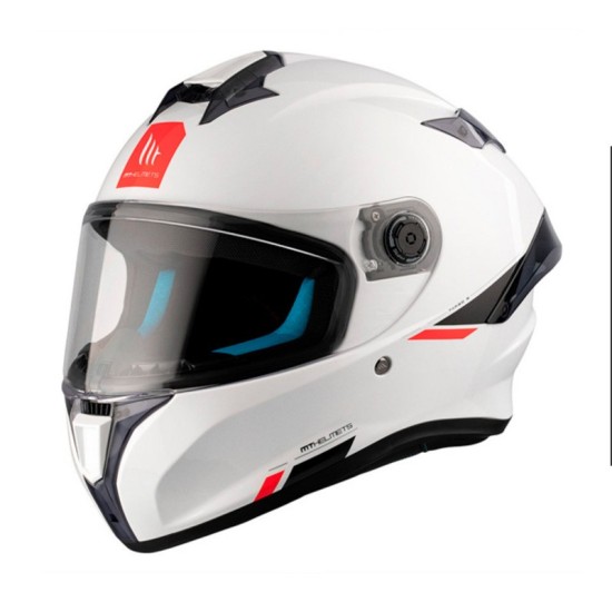 Full face helmet FF106B Targo S Solid S A0 22-06 Pearl White MT