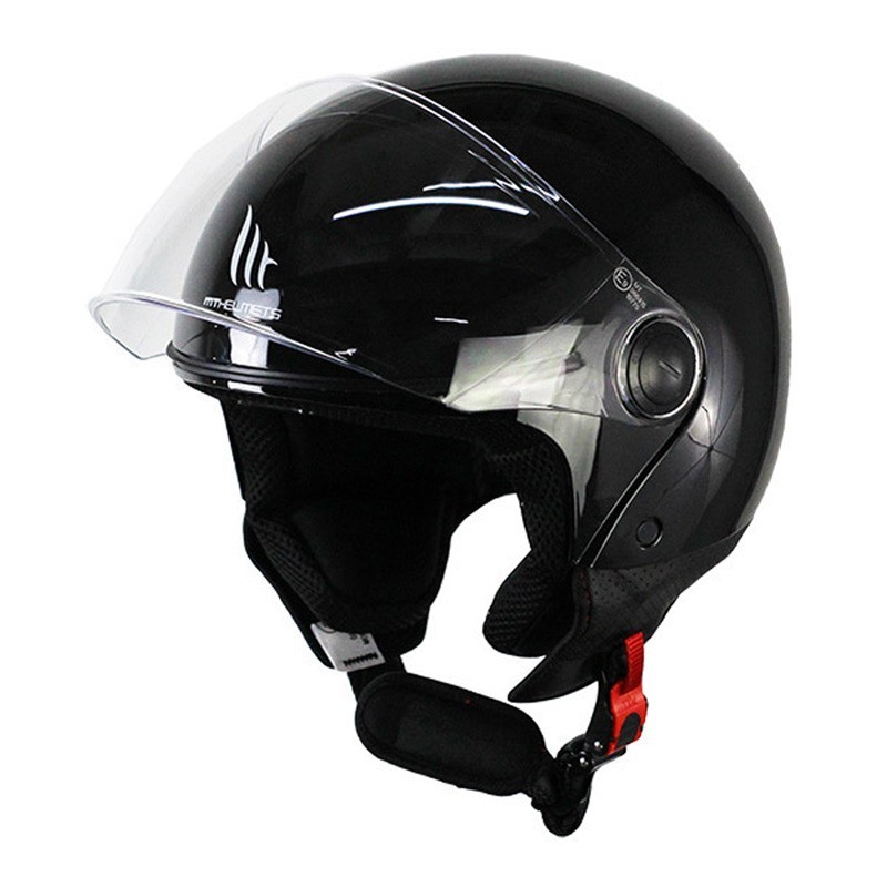 Casque Jet MT OF501B Street S Inboard C8 Noir Brillant