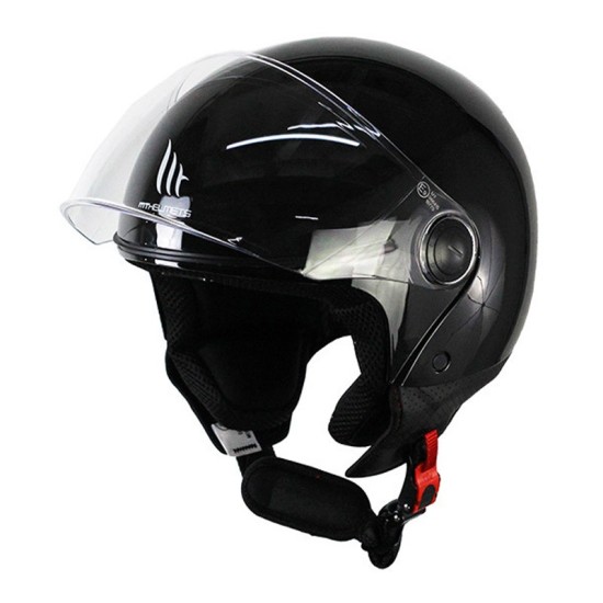 Casque Jet MT OF501B Street S Inboard C8 Noir Brillant