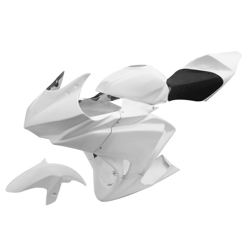 Carénage en fibre officiel de compétition Yamaha R3 2016-18 blanc