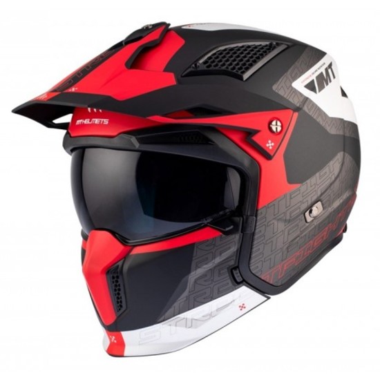 Casque de moto MT TR902B SV streetfighter SV S Totem B15 Rouge perle mat