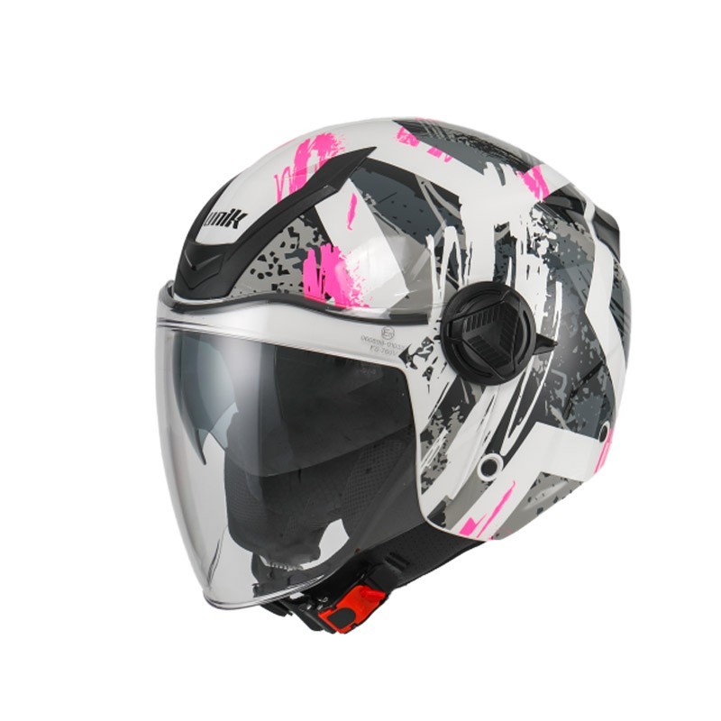 Jet Helmet Unik with solar glasses VENUS DV white - pink in various sizes