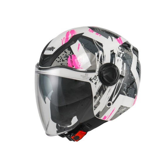 Casco Jet Unik con gafa solar VENUS DV blanco - rosa varias tallas