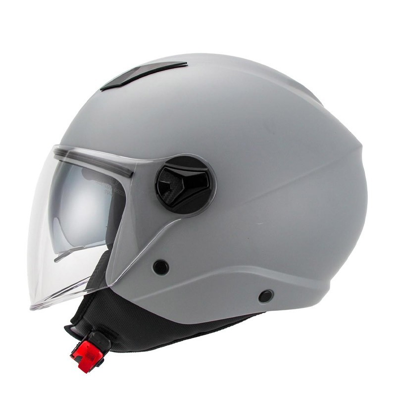 Casque Jet avec visière solaire DRAGON DV Unik Gris mat