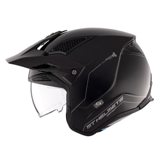 TR902SV District SV Solid A1 helmet in Glossy Black color MT Helmets