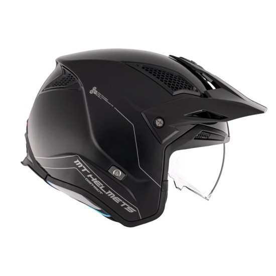 TR902SV District SV Solid A1 helmet in Glossy Black color MT Helmets