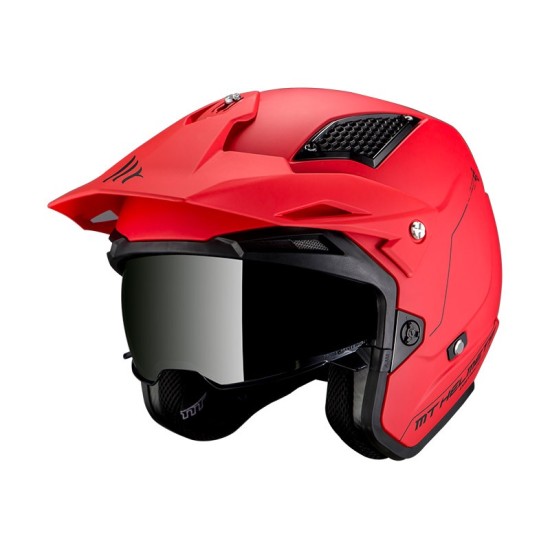 Casque d'essai District SVS Solid A5 rouge Brillant MT Helmets