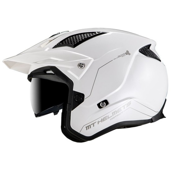 Casque TR902SV District SV Solid A1 en couleur blanc Brillant MT Helmets