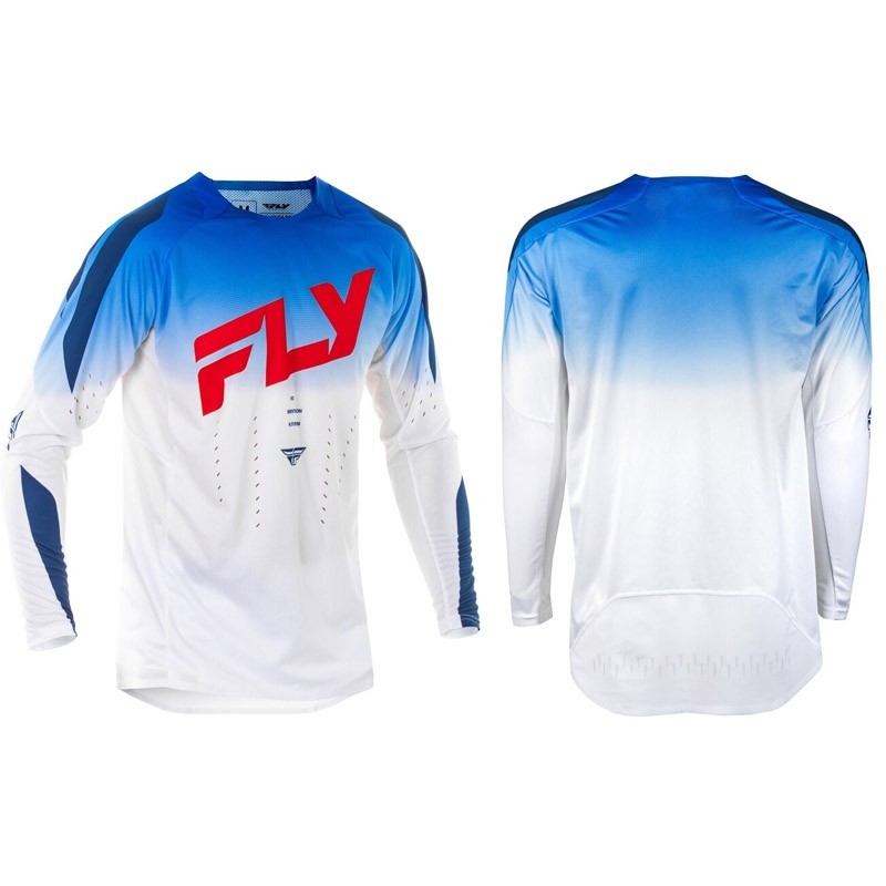 T-shirt FLY RACING Evolution SYM blanc et bleu