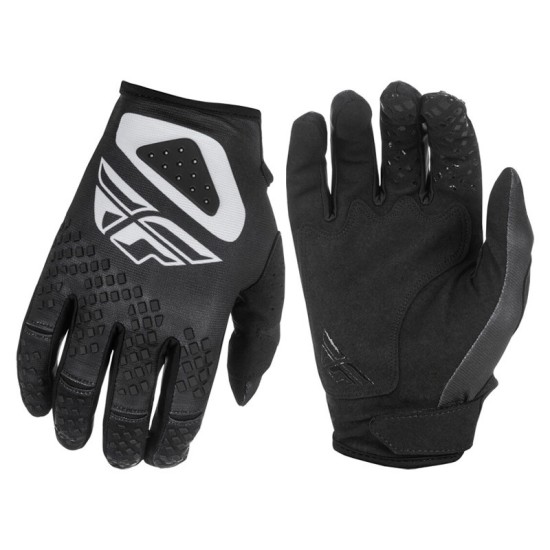 FLY RACING Kinetic SYM black and white gloves