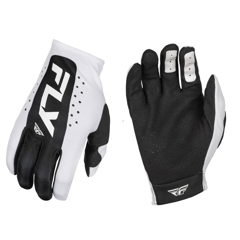 FLY RACING Lite gloves in white and black