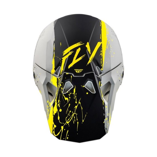 FLY RACING Formula CP Manic matte gray and yellow helmet