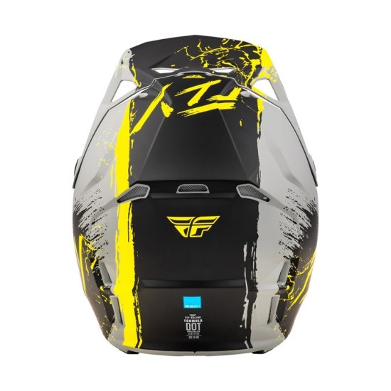 Casque FLY RACING Formula CP Manic gris mat et jaune