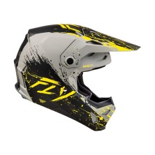 FLY RACING Formula CP Manic matte gray and yellow helmet