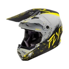 FLY RACING Formula CP Manic matte gray and yellow helmet