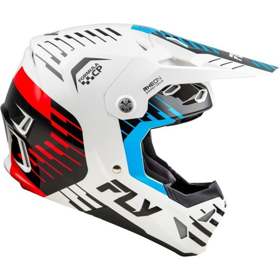 Casque FLY RACING Formula CP Slice blanc rouge et bleu