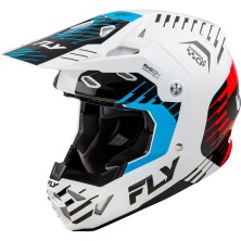 Casque FLY RACING Formula CP Slice blanc rouge et bleu