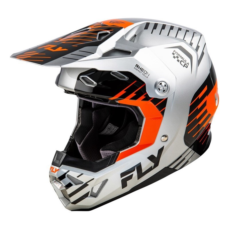 FLY RACING Formula CP helmet gray, orange, and black