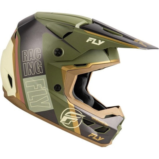 FLY RACING Kinetic Rally Matte Green Helmet