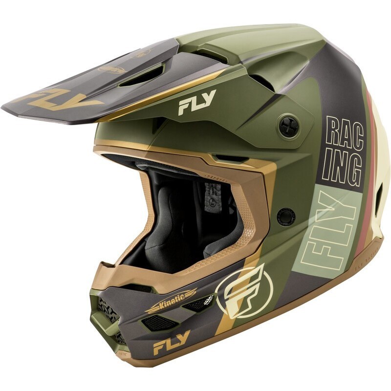 FLY RACING Kinetic Rally Matte Green Helmet