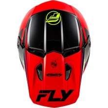 FLY RACING Kinetic Rally helmet in red, black, and white.