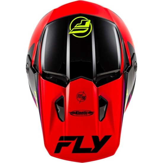 Casque FLY RACING Kinetic Rally rouge noir et blanc