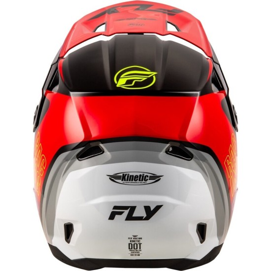 FLY RACING Kinetic Rally helmet in red, black, and white.