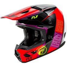 FLY RACING Kinetic Rally helmet in red, black, and white.