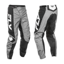 FLY RACING F-16 pants in gray, black, and white.