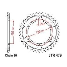 Corona JT 46 dientes de acero