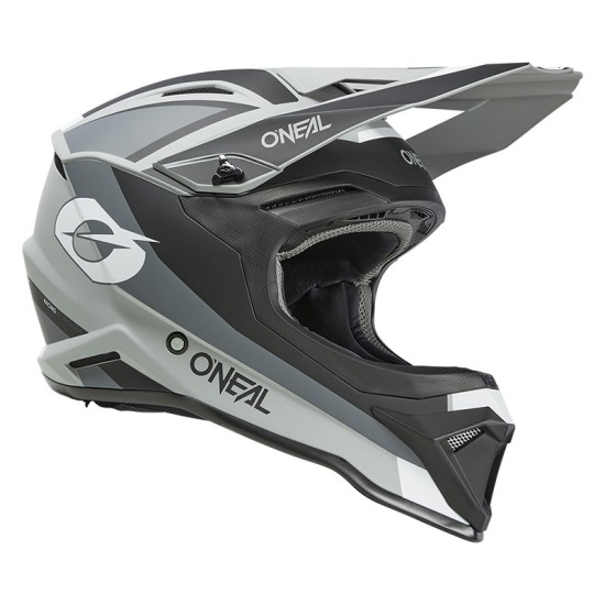 1SRS Solid Gray and Black Cross Helmet O'Neal