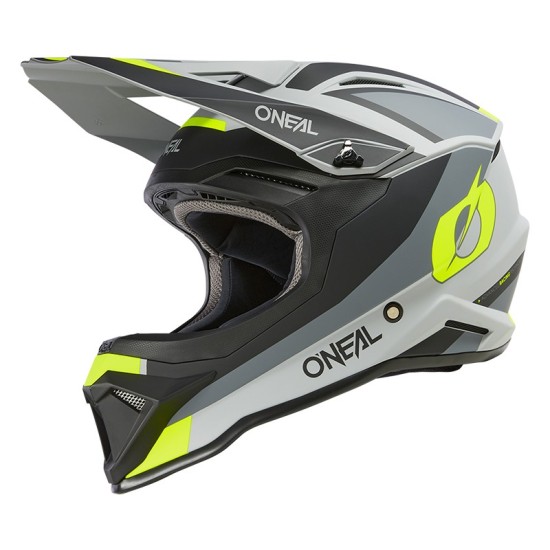 O'Neal 1SRS Solid Gray and Fluorescent Yellow Cross Helmet