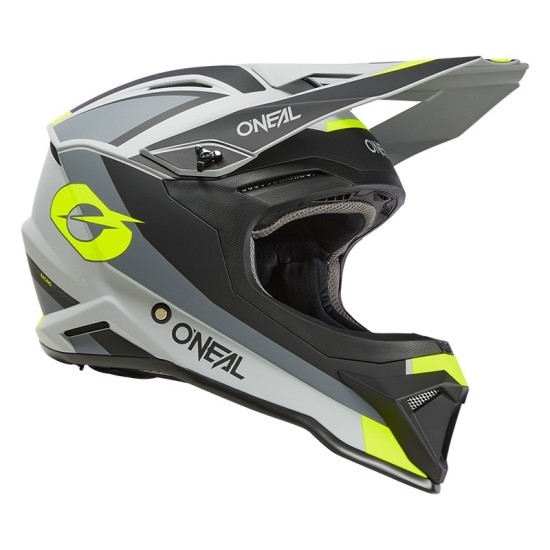 Casque de Cross 1SRS Solide Gris et jaune fluo O'Neal