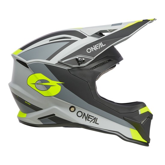 O'Neal 1SRS Solid Gray and Fluorescent Yellow Cross Helmet