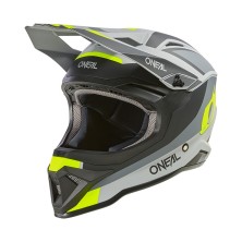 O'Neal 1SRS Solid Gray and Fluorescent Yellow Cross Helmet